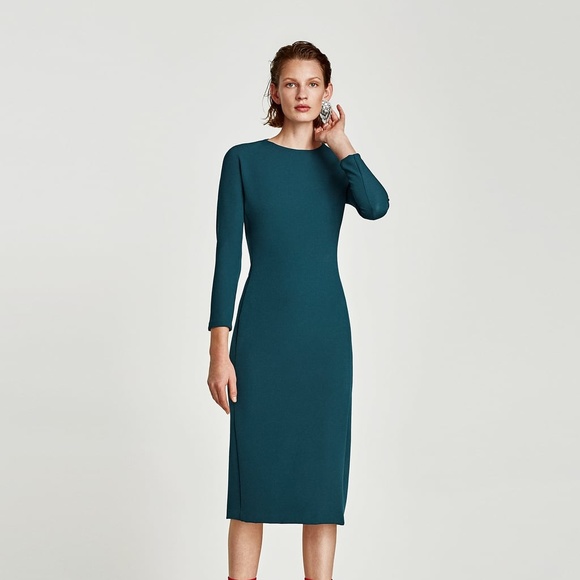 midi shift dress zara